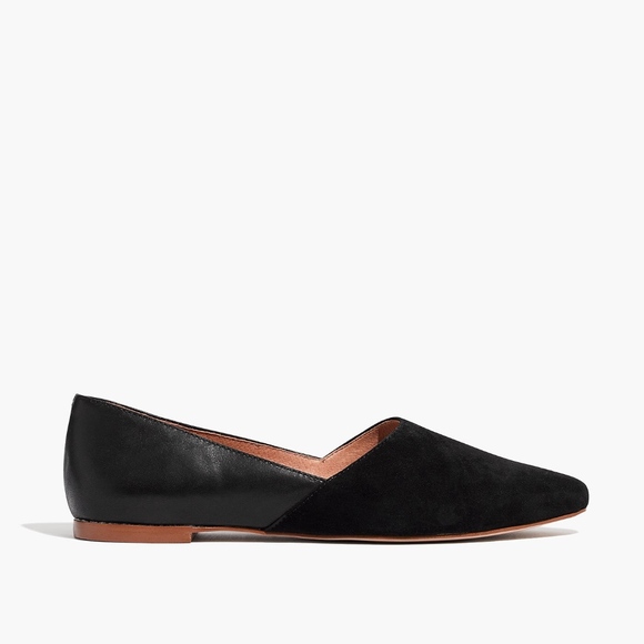 Madewell Shoes - MADEWELL Black Lizbeth Flats in Leather and Suede